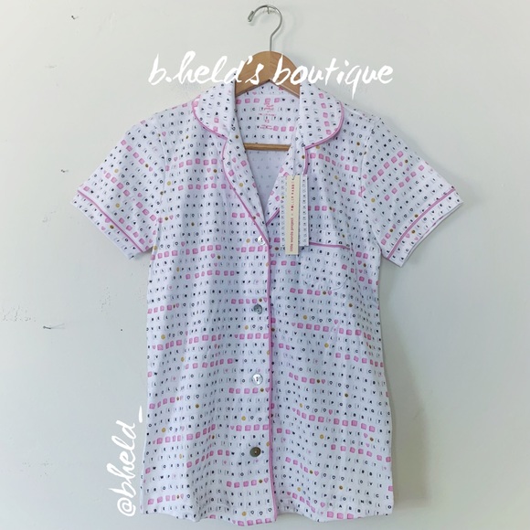 Roller Rabbit x Little Words Project Love & Letters Polo Pajamas Pink Sz XS NWT - Picture 2 of 16